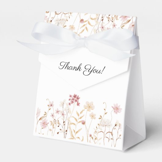 ワイルドフラワーフローラベイビーシャワーデコールサンキュー フェイバーボックス (正面サイド)