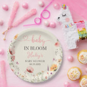 ワイルドフラワーフローラベビーイン開花シャワー紙プレート ペーパープレート (パーティー)