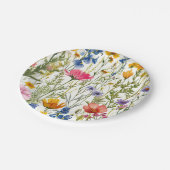 ワイルドフラワーフローラベビーイン開花ベビーシャワー春 ペーパープレート (アングル)