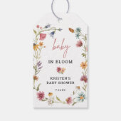 ワイルドフラワーフローラベビーイン開花ベビーシャワー ギフトタグ (裏面)