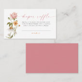 ワイルドフラワーフローラベビーシャワーおむつラッフルカード プレイスカード (正面/裏面)