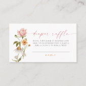 ワイルドフラワーフローラベビーシャワーおむつラッフルカード プレイスカード (正面)