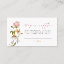 ワイルドフラワーフローラベビーシャワーおむつラッフルカード プレイスカード