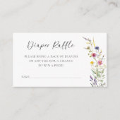 ワイルドフラワーフローラベビーシャワーおむつラッフル エンクロージャーカード (正面)