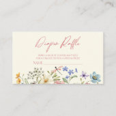 ワイルドフラワーフローラベビーシャワーおむつラッフル エンクロージャーカード (正面)