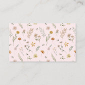 ワイルドフラワーフローラベビーシャワーおむつラッフル エンクロージャーカード (裏面)