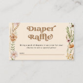 ワイルドフラワーフローラベビーシャワーおむつラッフル エンクロージャーカード (正面)