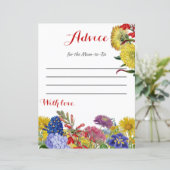 ワイルドフラワーフローラベビーシャワーアドバイスアクティビティカード (スタンド正面)