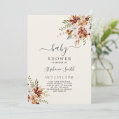 ワイルドフラワーフローラベビーシャワーガール招待状 招待状 (スタンド正面)