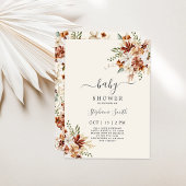 ワイルドフラワーフローラベビーシャワーガール招待状 招待状