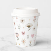 ワイルドフラワーフローラベビーシャワーコーヒー 紙コップ (裏面)