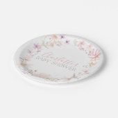 ワイルドフラワーフローラベビーシャワーデコル ペーパープレート (アングル)