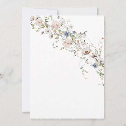 ワイルドフラワーフローラベビーシャワー招待状 招待状 (裏面)