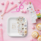 ワイルドフラワーフローラベビーシャワー ペーパープレート (パーティー)