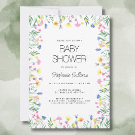 ワイルドフラワーフローラベビーシャワー 招待状