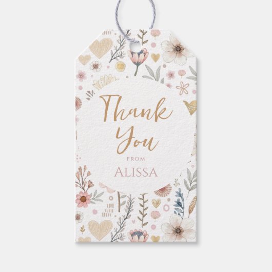 ワイルドフラワーフローラベビースシャワー特典 ギフトタグ (正面)