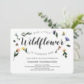 ワイルドフラワーフローラベビーファースト誕生日 招待状 (スタンド正面)