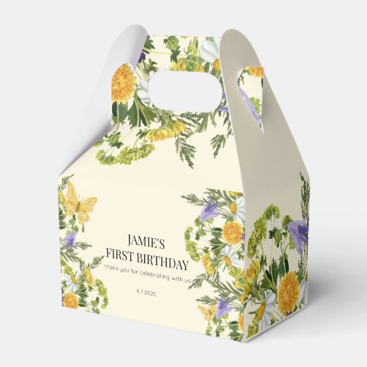 ワイルドフラワーフローラボホガール誕生日 フェイバーボックス (正面サイド)