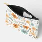 ワイルドフラワーフローラボホパターン名 アクセサリーポーチ (見開き)