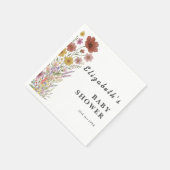 ワイルドフラワーフローラボホベイビーシャワー スタンダードカクテルナプキン (角)
