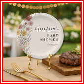 ワイルドフラワーフローラボホベイビーシャワー ペーパープレート