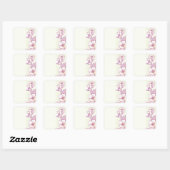 ワイルドフラワーフローラポピー花のスケッチシール スクエアシール (シート)