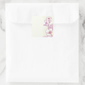 ワイルドフラワーフローラポピー花のスケッチシール スクエアシール (バッグ)