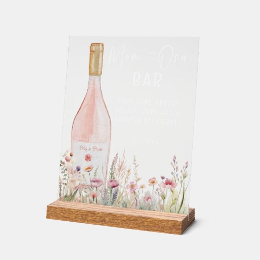 ワイルドフラワーフローラママ – オサ徴候 アクリルサイン (傾斜)