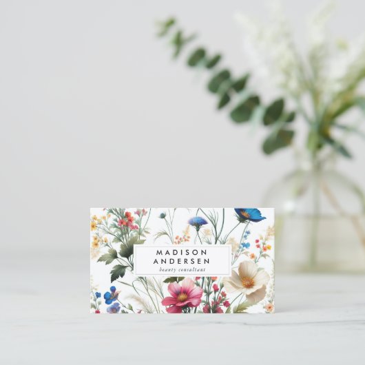 ワイルドフラワーフローラモダン植物学 名刺 (スタンド正面)