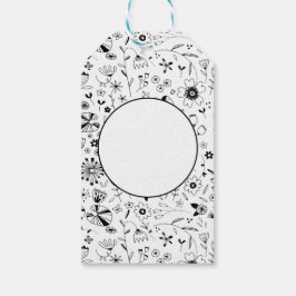 ワイルドフラワーフローララインアート ギフトタグ