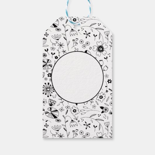 ワイルドフラワーフローララインアート ギフトタグ (裏面)