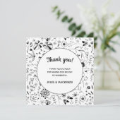 ワイルドフラワーフローララインアート サンキューカード (スタンド正面)