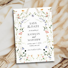 ワイルドフラワーフローラリースガーデンウォーター結婚カラー セーブザデート