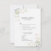 ワイルドフラワーフローラリースガーデンウォーター結婚カラー 出欠カード (正面)