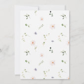 ワイルドフラワーフローラリースガーデンウォーター結婚カラー 招待状 (裏面)