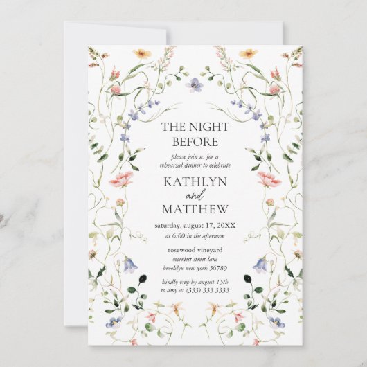 ワイルドフラワーフローラリースガーデンザナイト 招待状 (正面)