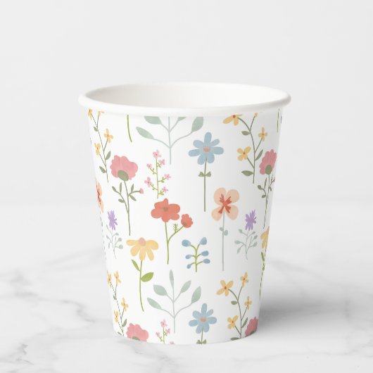 ワイルドフラワーフローラルパターン 紙コップ (正面)
