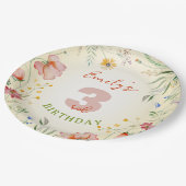 ワイルドフラワーフローラワイルドフラワーガール誕生日パーツ ペーパープレート (アングル)
