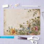 ワイルドフラワーフローラヴィンテージ音楽シートephemera 薄葉紙 (クラフト)