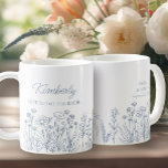 ワイルドフラワーフローラ任意の色描線縁ど コーヒーマグカップ<br><div class="desc">ワイルドフラワー結婚の贈り物は、あなたの結婚式のパーティーの誰にでもマグ。簡単花嫁の母、新郎の母、メイド・オブ・オーナー（花嫁付き添い人）などのためにマグをパーソナライズするには、新郎新婦の名前と反対側の彼らの日付を追加することもできま結婚す。線シンプルのエレガントフローラデザインとボホ描の花。また、デザインツールで色を編集することもできます。このツールでは、花の色や文字を任意の色に変更できます。</div>