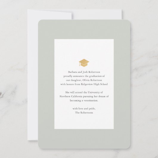 ワイルドフラワーフローラ写真卒業のお知らせ 招待状 (裏面)