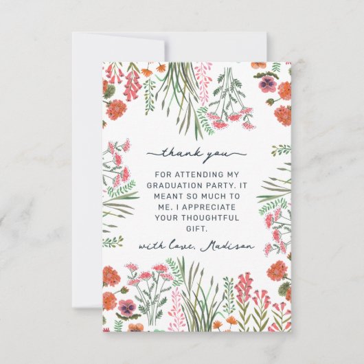 ワイルドフラワーフローラ大学院写真サンキューカード サンキューカード (正面)