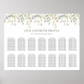 ワイルドフラワーフローラ庭園の結婚式14テーブル席 ポスター (正面)