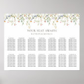 ワイルドフラワーフローラ庭園の結婚式14テーブル席 ポスター (正面)