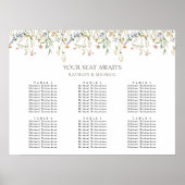 ワイルドフラワーフローラ庭園の結婚式6テーブル席 ポスター (正面)