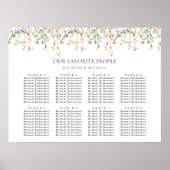 ワイルドフラワーフローラ庭園の結婚式8テーブル席 ポスター (正面)