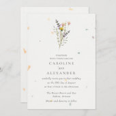 ワイルドフラワーフローラ庭園の結婚式 招待状 (正面/裏面)