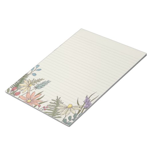 ワイルドフラワーフローラ文房具並みメモ帳 ノートパッド (アングル)