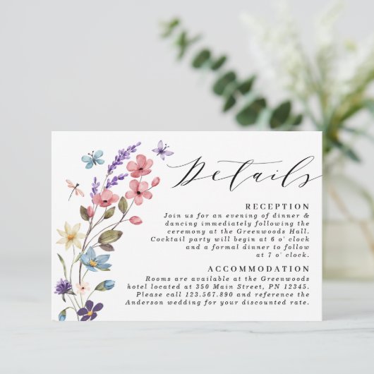 ワイルドフラワーフローラ春サマー結婚ズ詳細 エンクロージャーカード (スタンド正面)