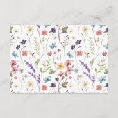 ワイルドフラワーフローラ春サマー結婚ズ詳細 エンクロージャーカード (裏面)